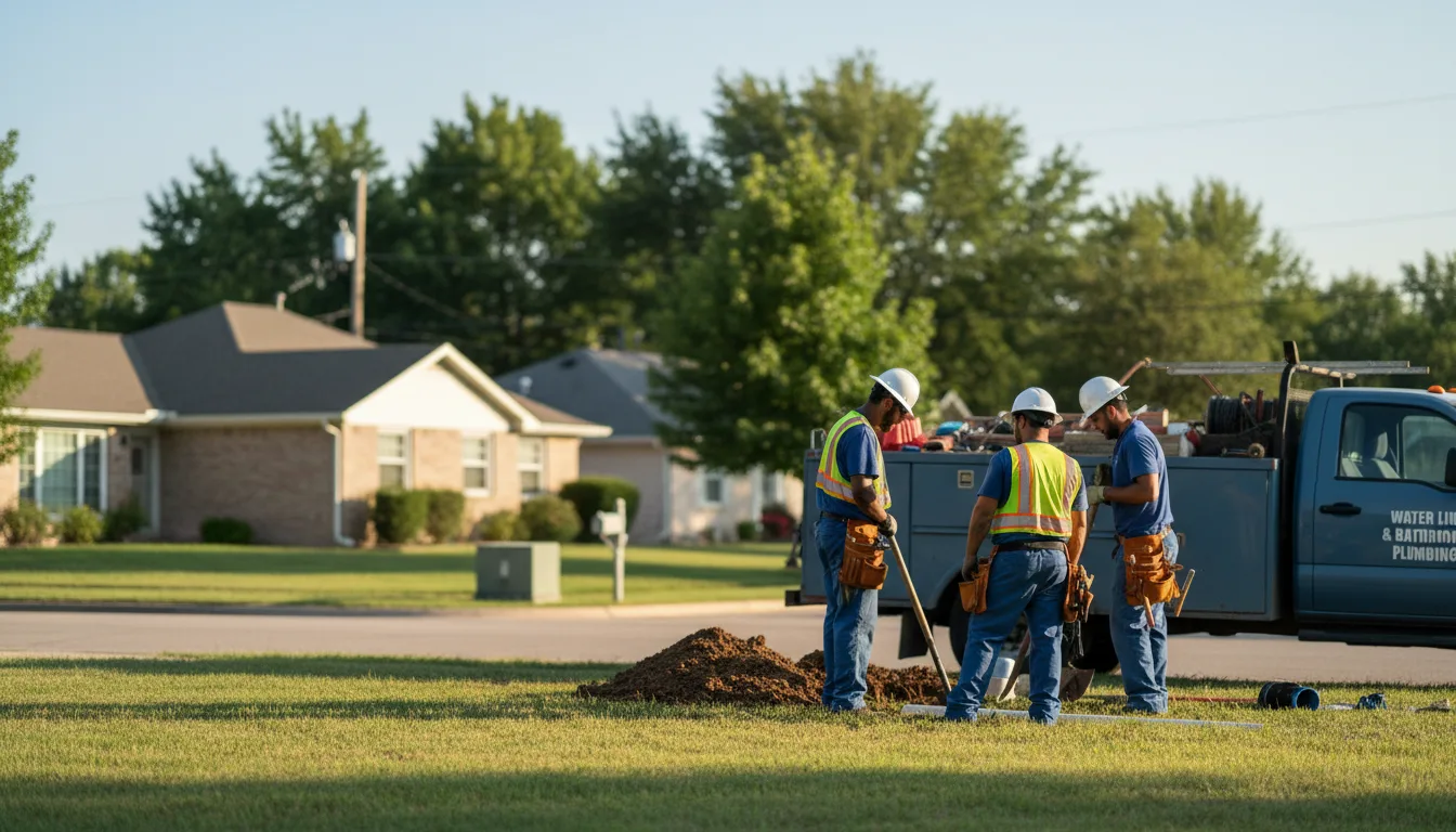 Residential water line and bathroom plumbing service in Olsburg, KS